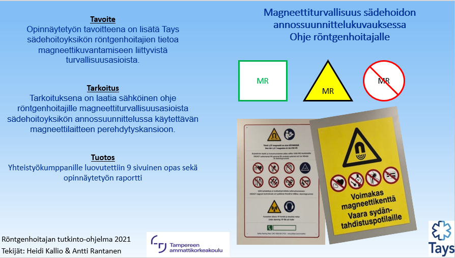Magneettiturvallisuus sädehoidon annossuunnittelukuvauksessa