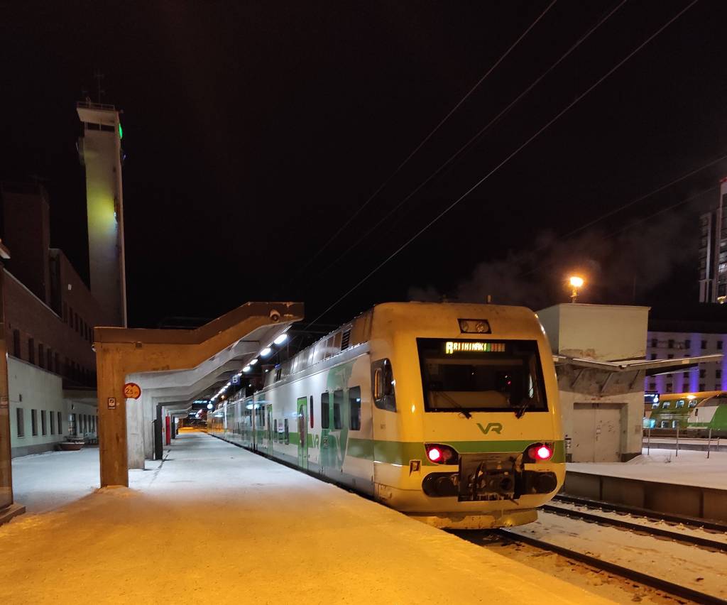 train at the station at night