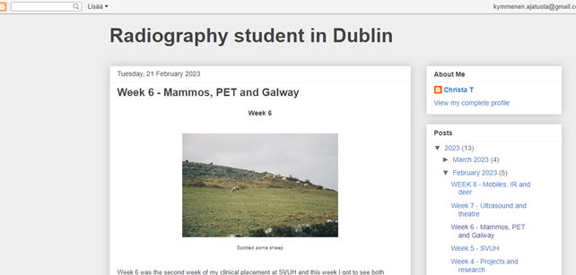 Radiography student in Ireland blogi-sivu