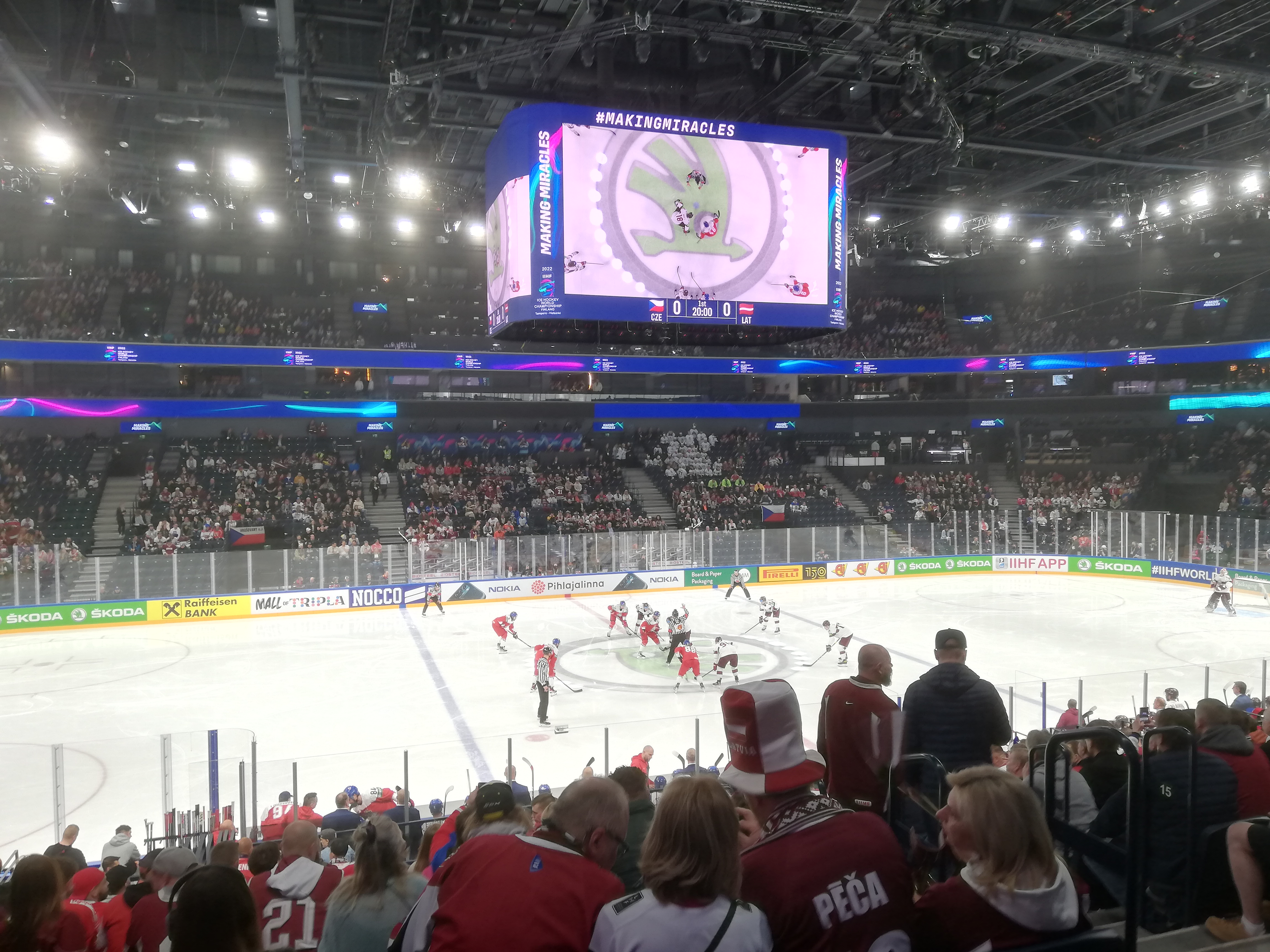 Fans and the ice surface during an game in the World Championship tournament in 2022