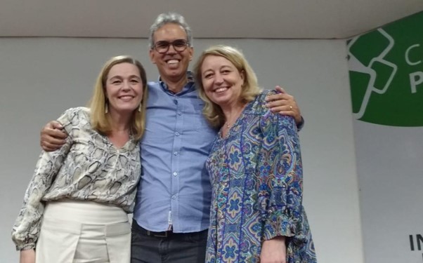 Virpi Heinonen, Marcos Balduino and Carita Prokki standing next to eache other.