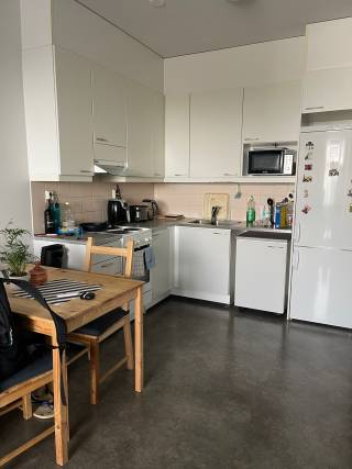 Kitchen in a student apartment.