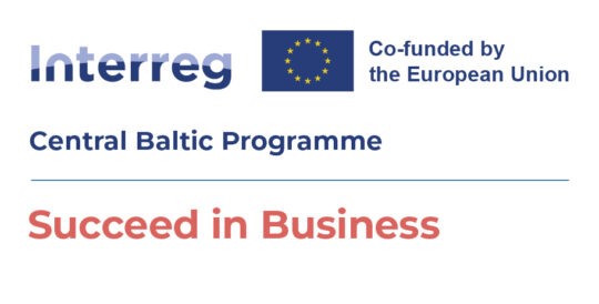 Interreg Co-funded by the European Union Central Baltic Programme, Succeed in Business -logo.