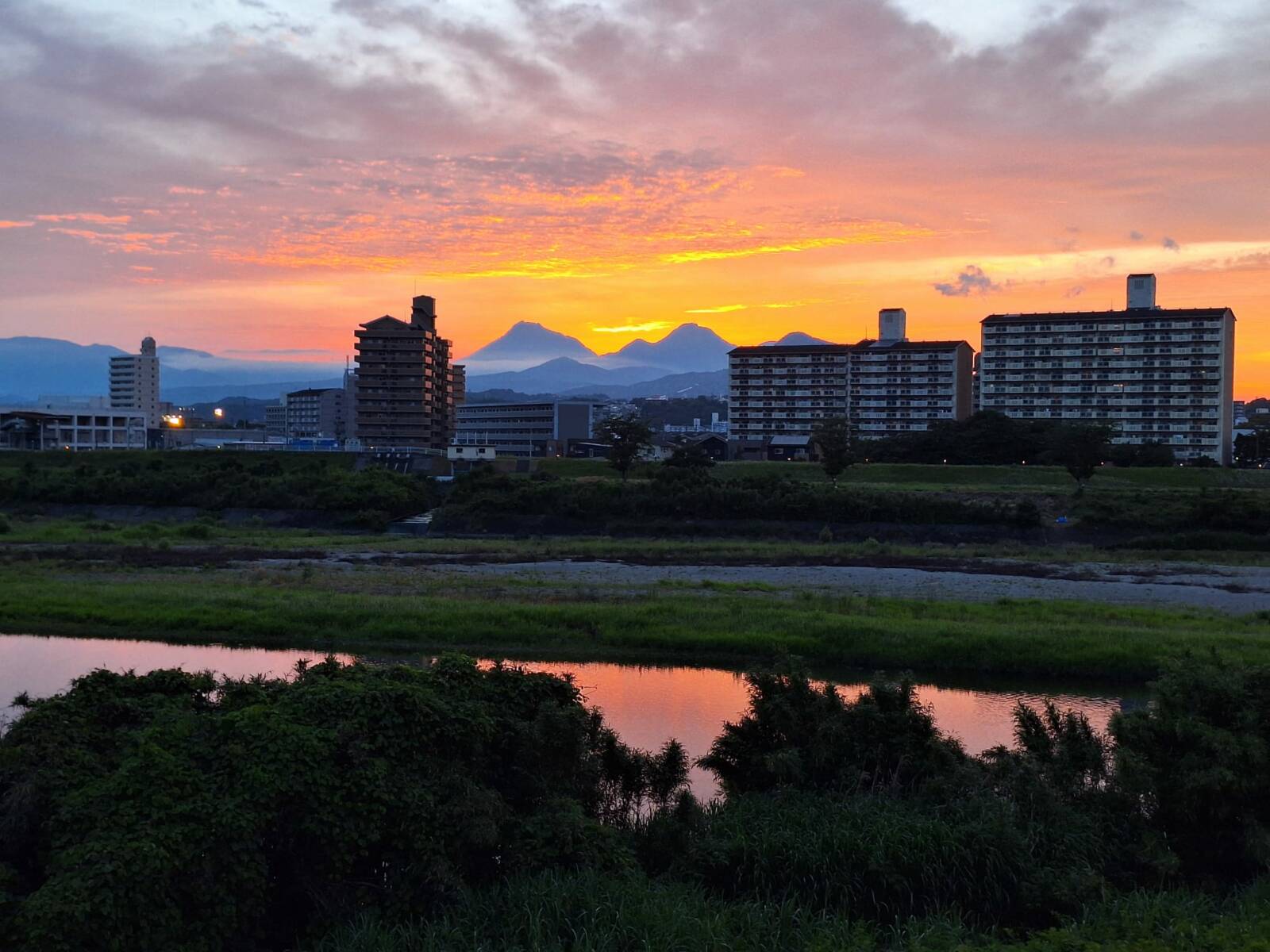 Sunset and mountains